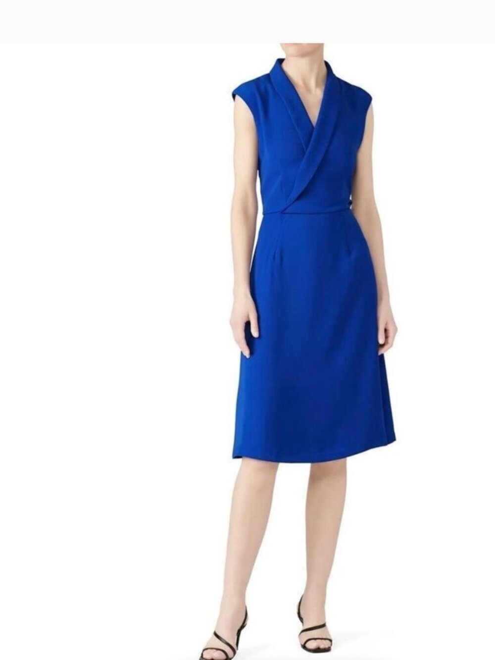 Of Mercer Cobalt Allen Crepe Dress Size 12